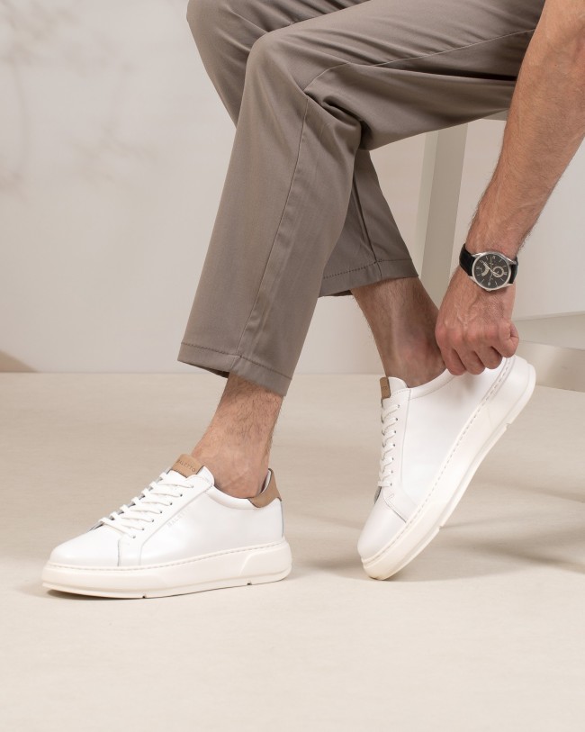 Massimo Blanc Chatain Cuir