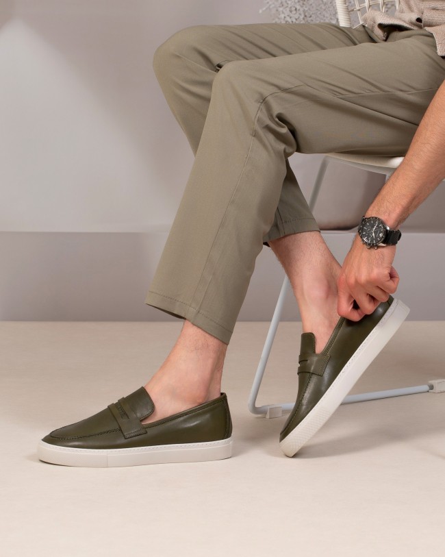 Supremo Vert Olive Cuir