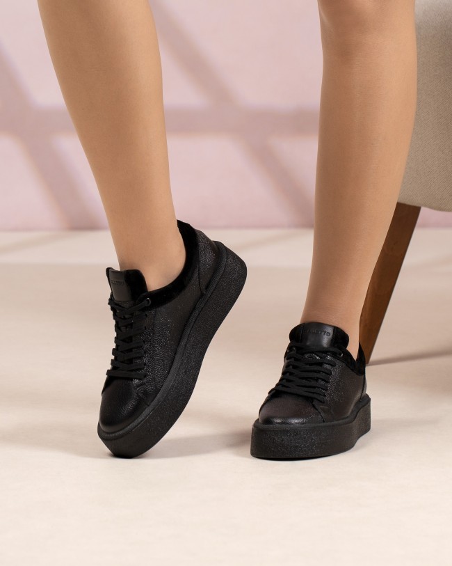 Perla Noir Crispé Cuir